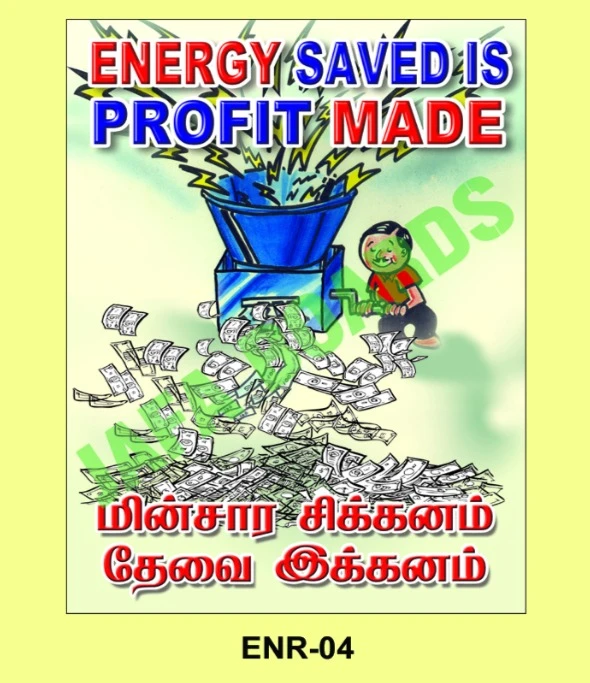 Energy efficiency poster highlighting smart energy usage tips