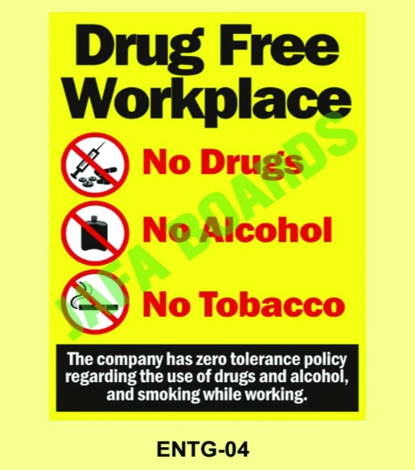 Manufacturing unit entry gate safety instruction signage