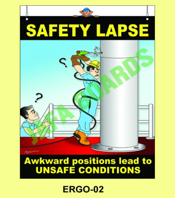 Workplace ergonomics safety poster for injury prevention