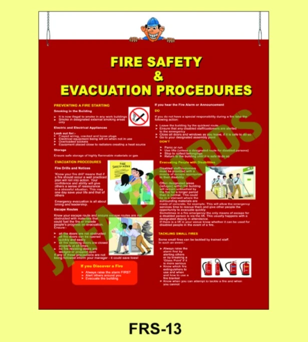 Fire alarm and emergency warning poster