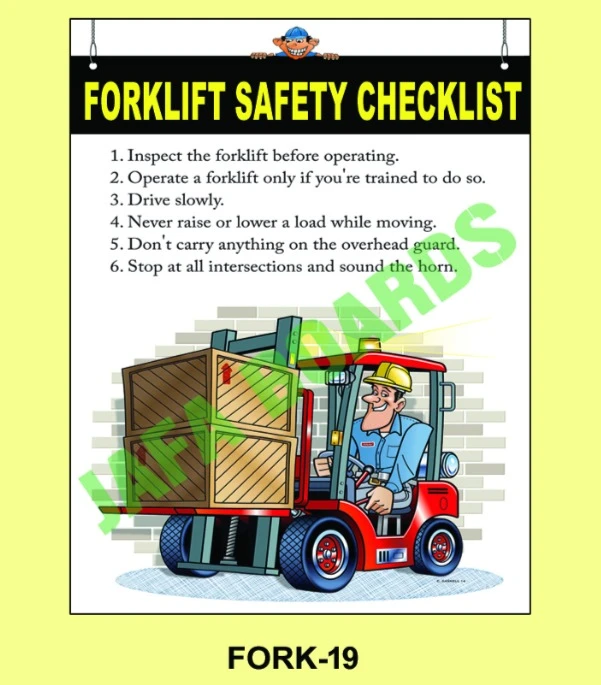 Forklift daily maintenance safety poster