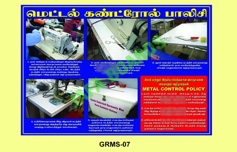 Garments fire and emergency safety poster