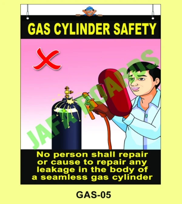 Gas cylinder storage safety guidelines poster