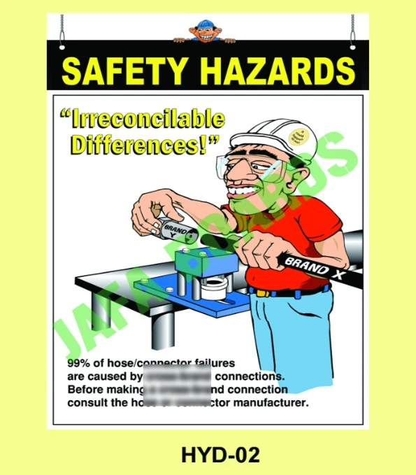 Hydraulic equipment handling safety poster