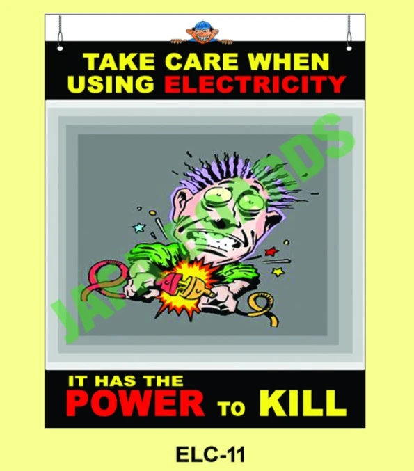 Electrical safety awareness poster for industrial and home use