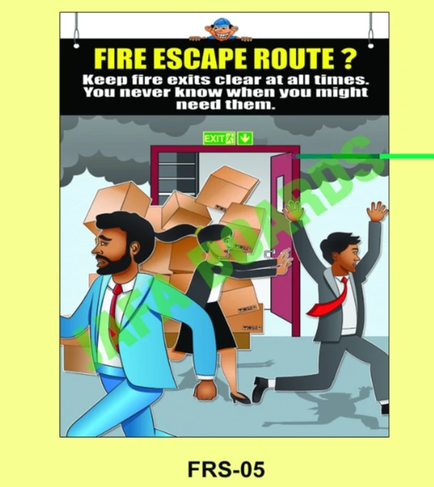 Fire hazard identification safety poster for factories