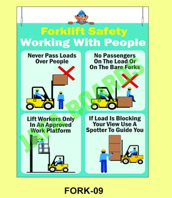 Forklift turning safety awareness poster